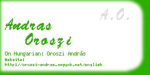 andras oroszi business card